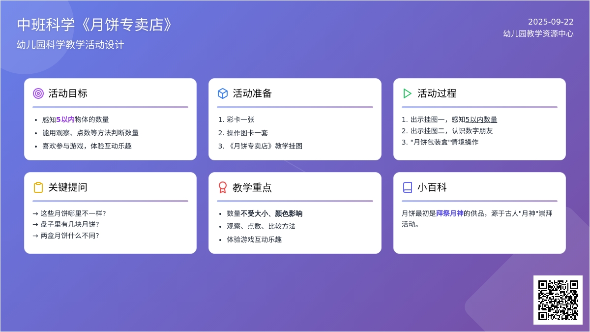 中班科学教案《月饼专卖店》