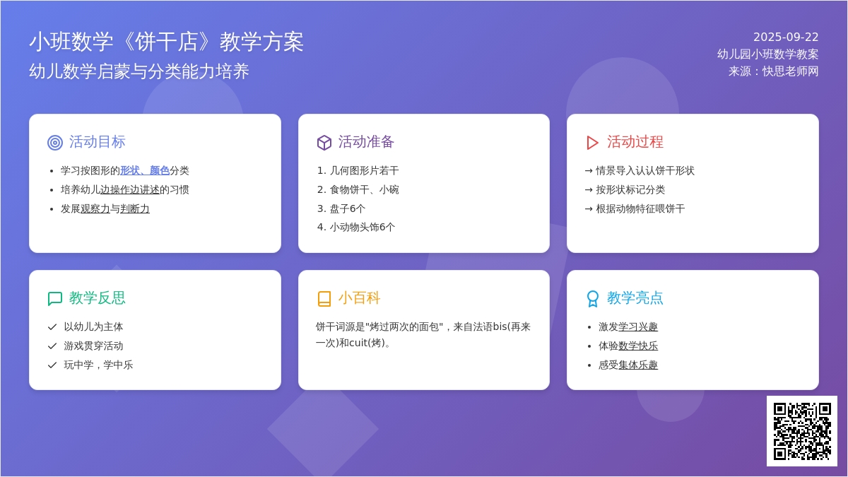 幼儿园小班数学教案《饼干店》含反思