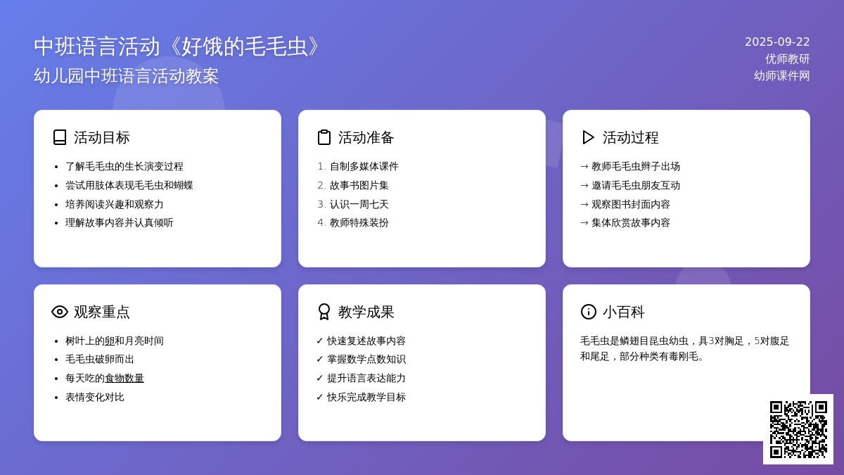 幼儿园中班语言活动教案《好饿的毛毛虫》含反思