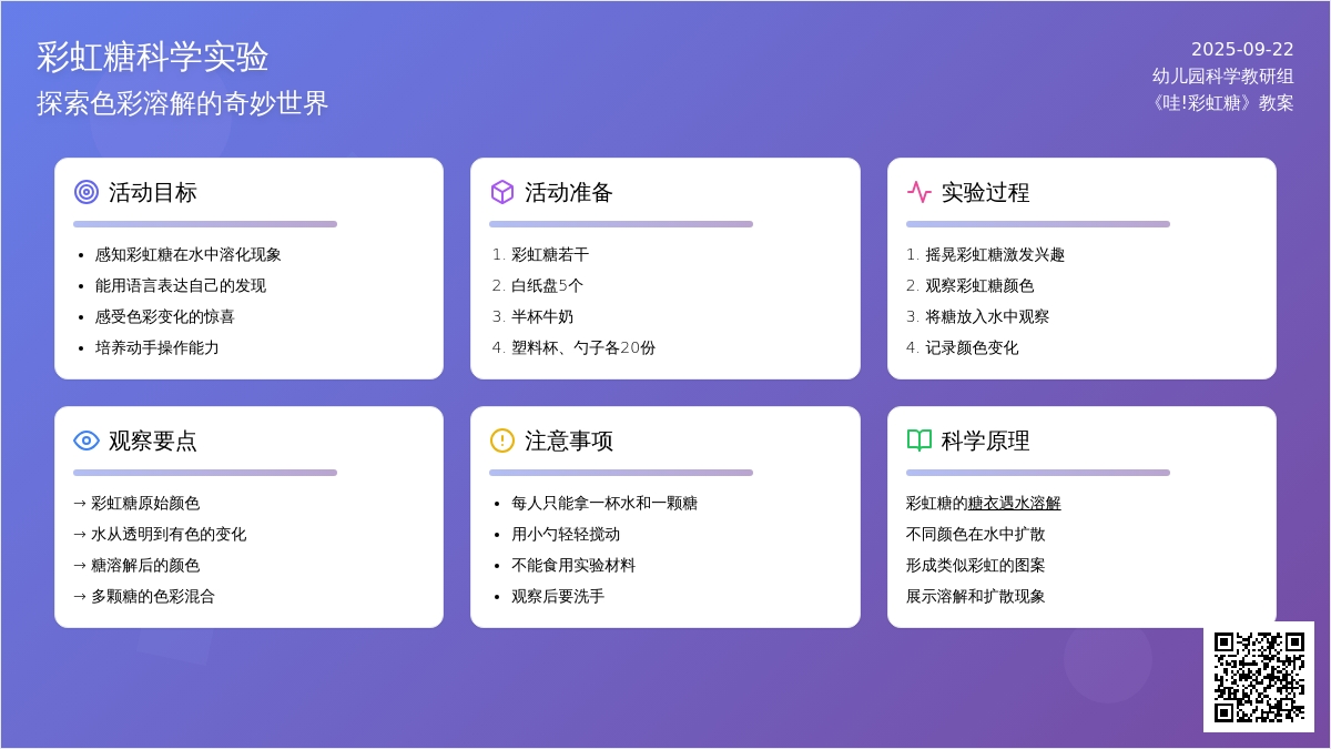 幼儿园小班科学优质教案《哇!彩虹糖》