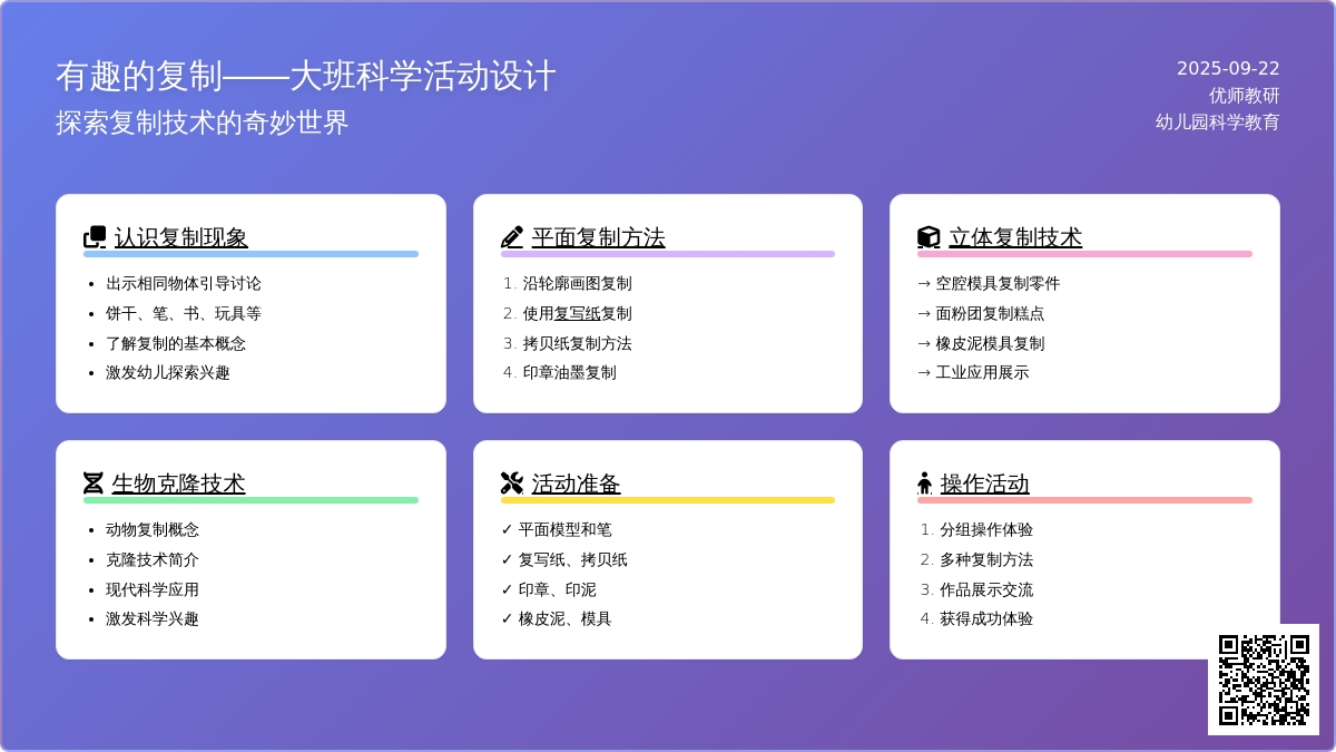 幼儿园大班科学活动设计――有趣的复制