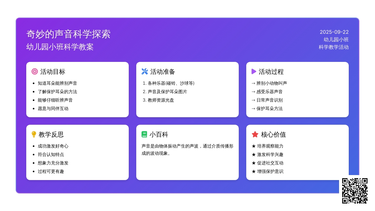 幼儿园小班科学教案《奇妙的声音》含反思