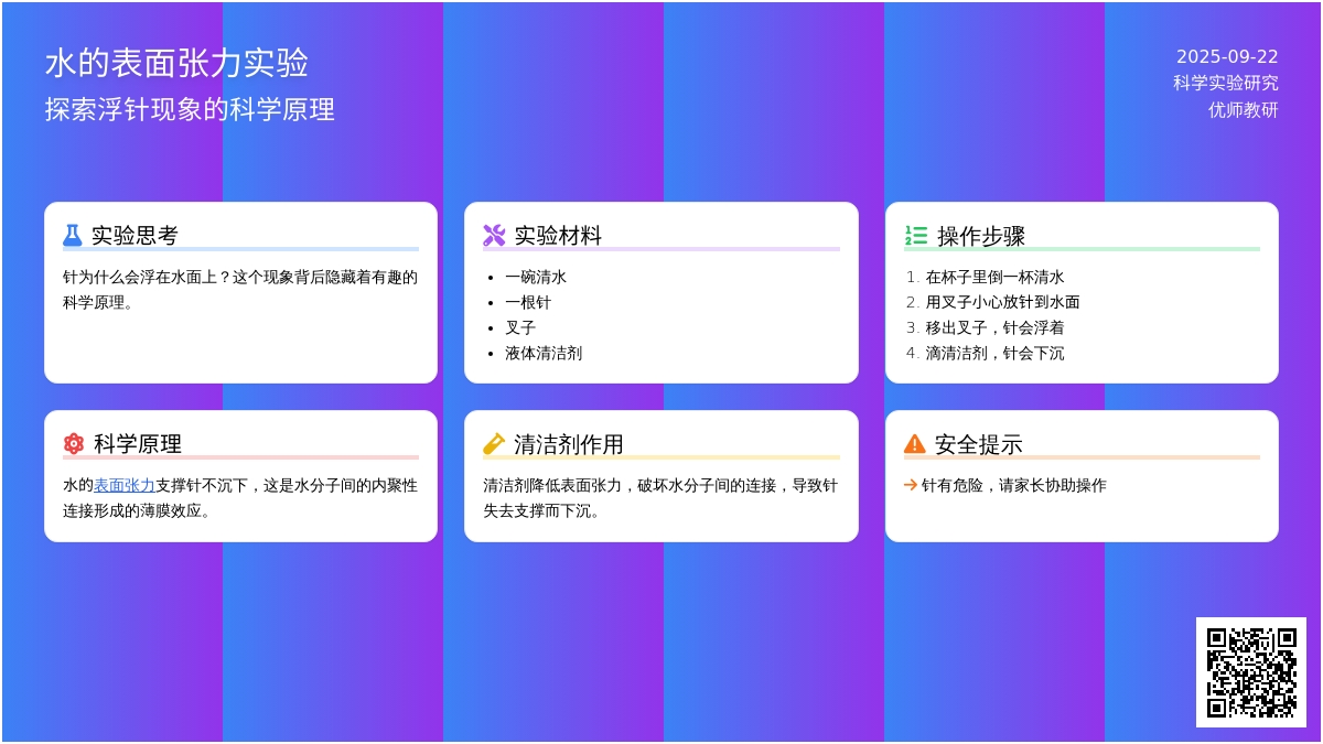 科学小实验：漂浮的针