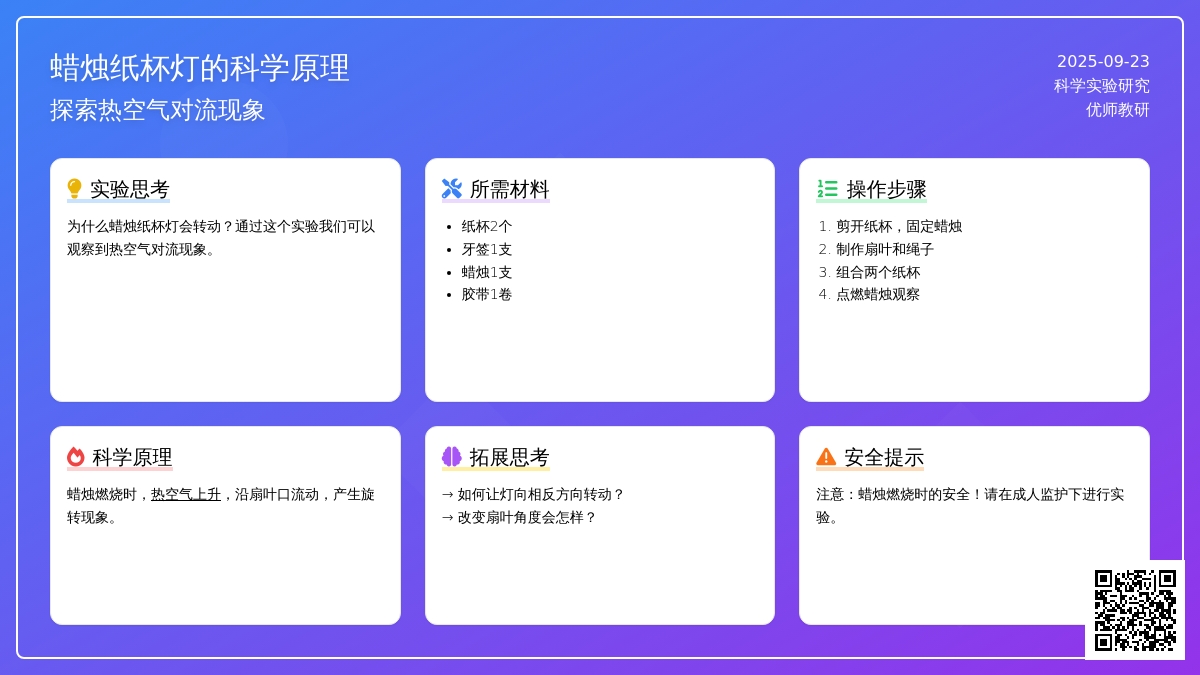 幼儿园科学小实验：纸杯旋转灯