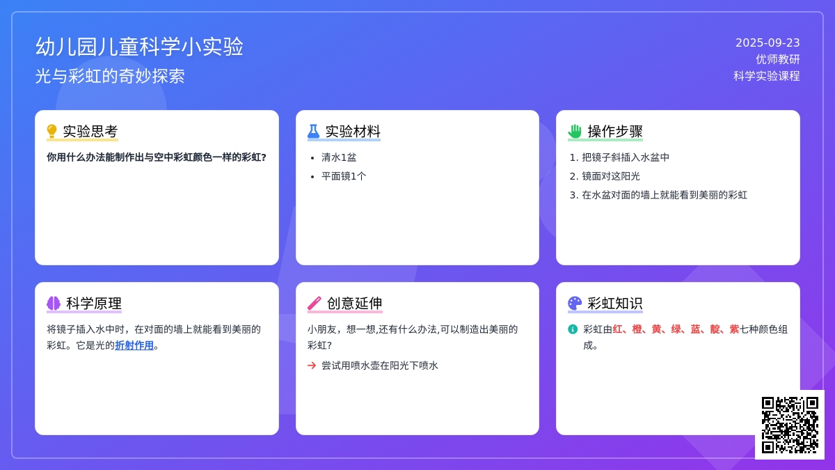 幼儿园儿童科学小实验：光与彩虹