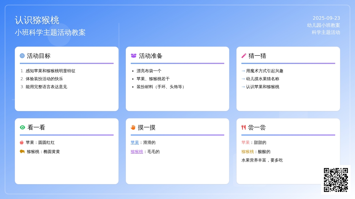 幼儿园小班教案《认识猕猴桃》