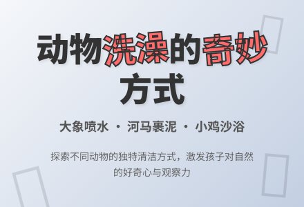 幼儿园小班教案《动物洗澡》-幼师课件网