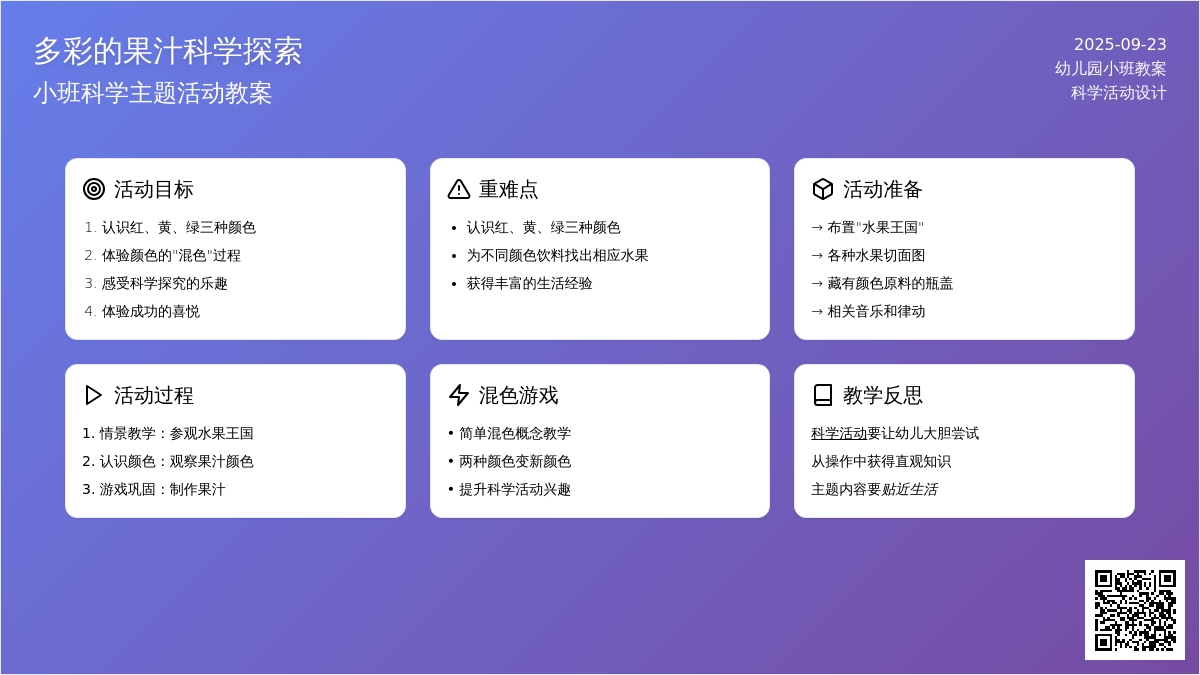 幼儿园小班教案《多彩的果汁》含反思
