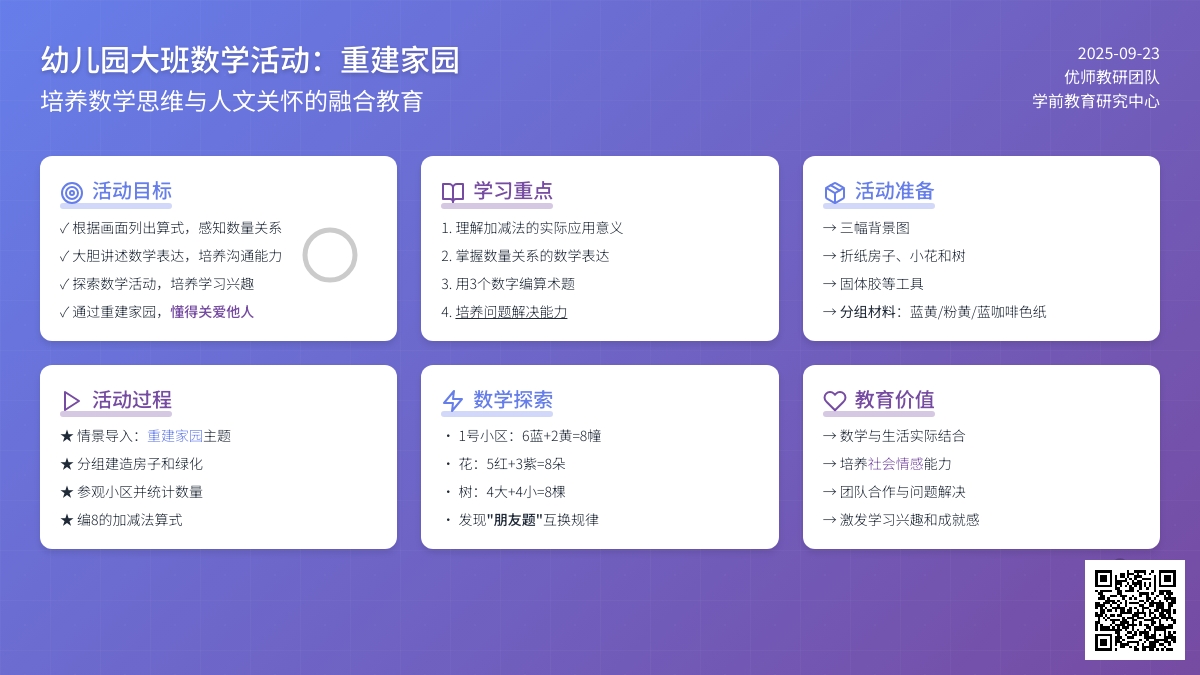 幼儿园大班数学活动：重建家园
