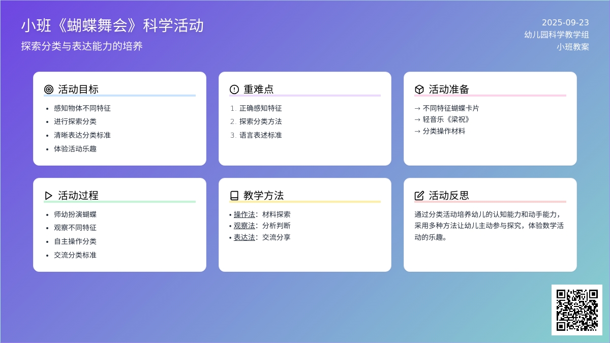 幼儿园小班教案《蝴蝶舞会》含反思