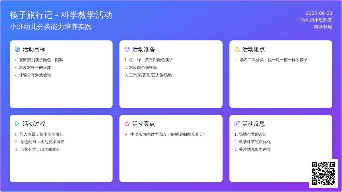幼儿园小班教案《筷子旅行记》含反思