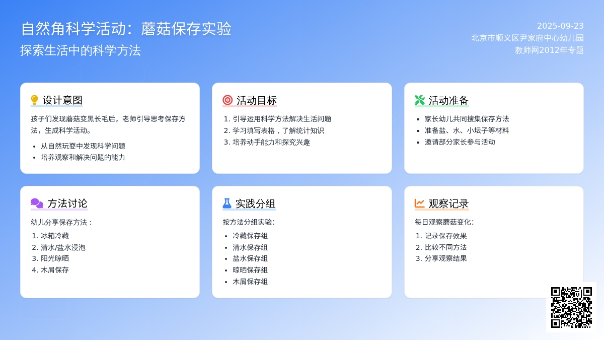 幼儿园大班科学活动:怎么保存蘑菇