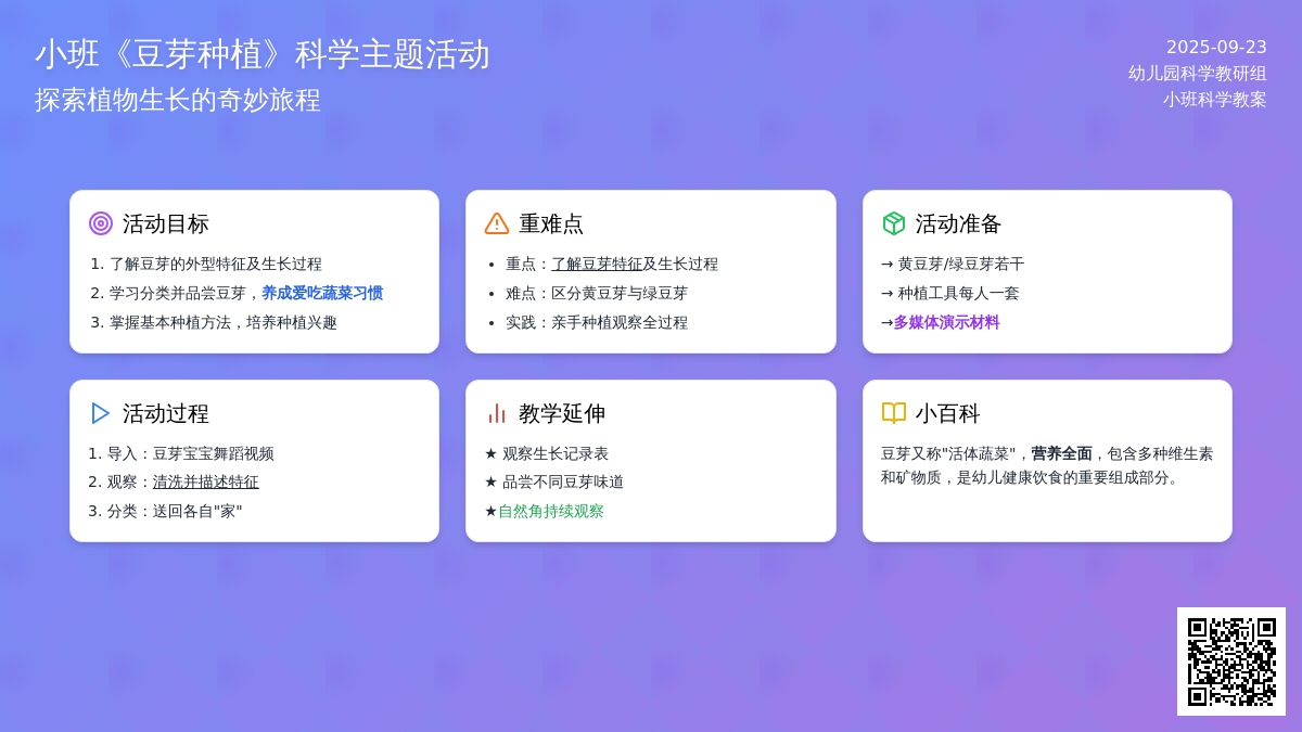 幼儿园小班教案《豆芽种植》