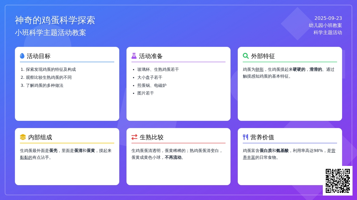 幼儿园小班教案《神奇的鸡蛋》