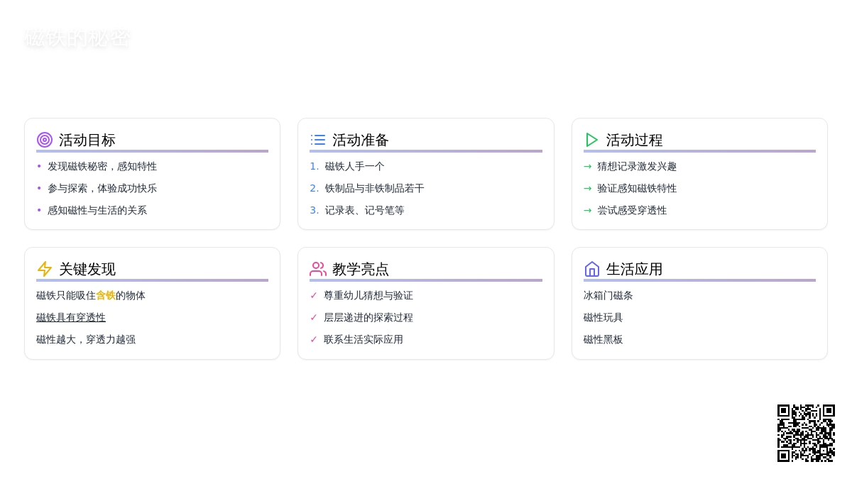 幼儿园大班科学活动：磁铁的秘密
