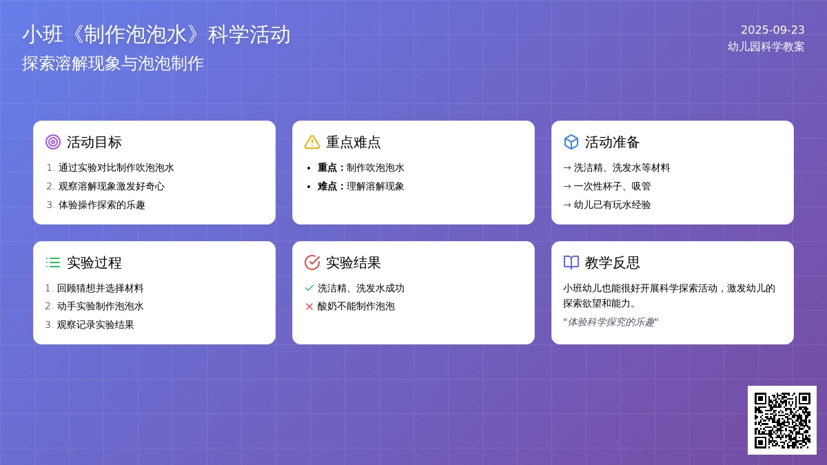 幼儿园小班教案《制作泡泡水》含反思