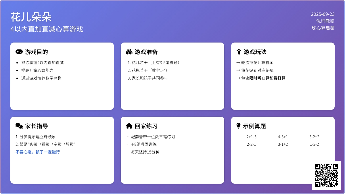 幼儿园珠心算教案：4以内数的直加直减及综合活动