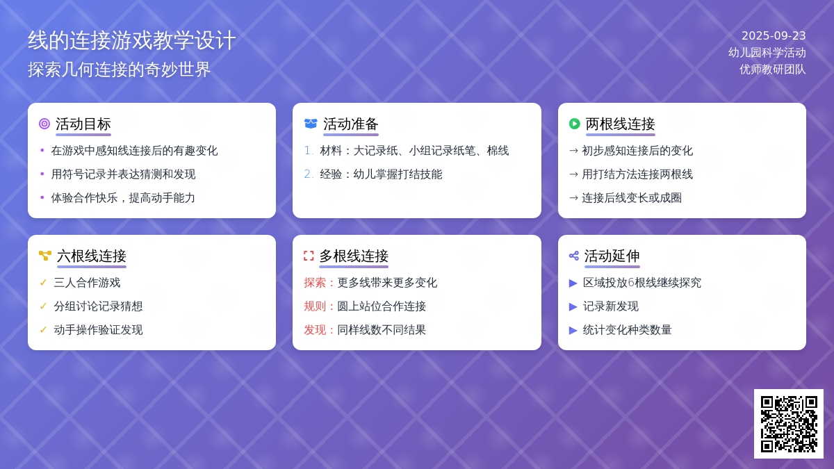 幼儿园大班科学活动：线的连接