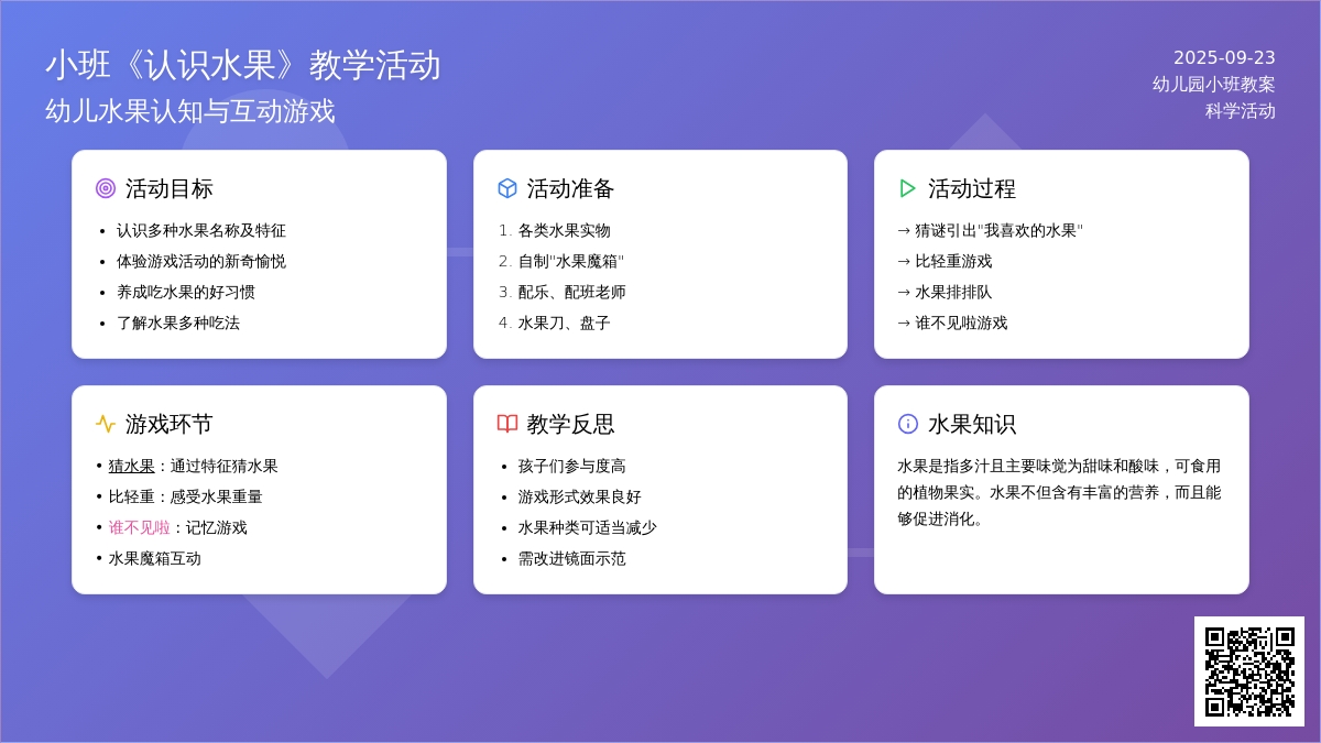 幼儿园小班教案《认识水果》