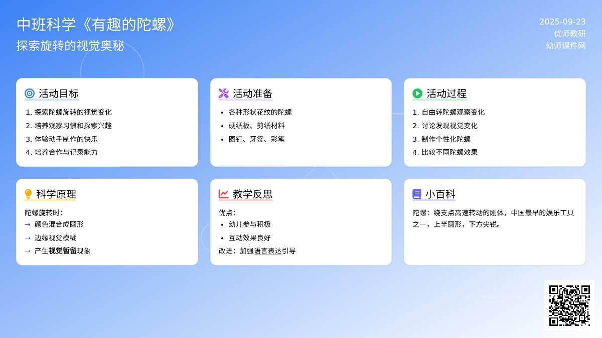 幼儿园中班科学教案《有趣的陀螺》含反思
