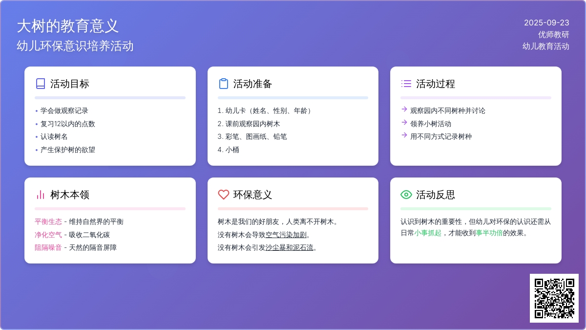 幼儿园大班科学教案：我心里喜爱的大树