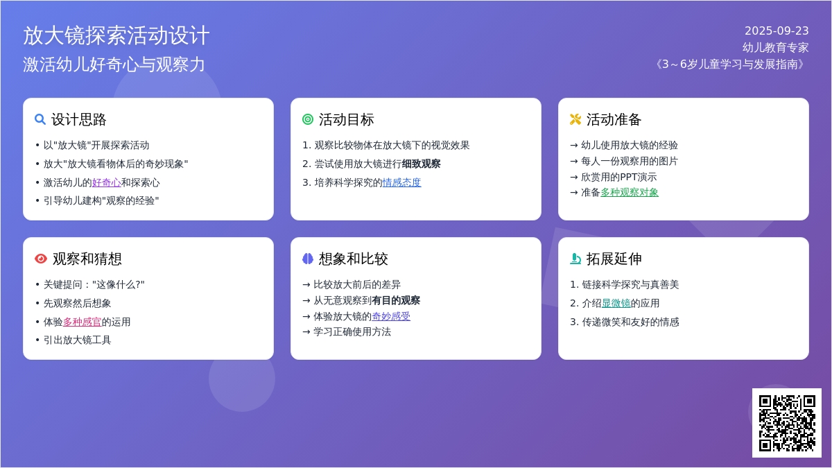 幼儿园大班科学活动：放大镜