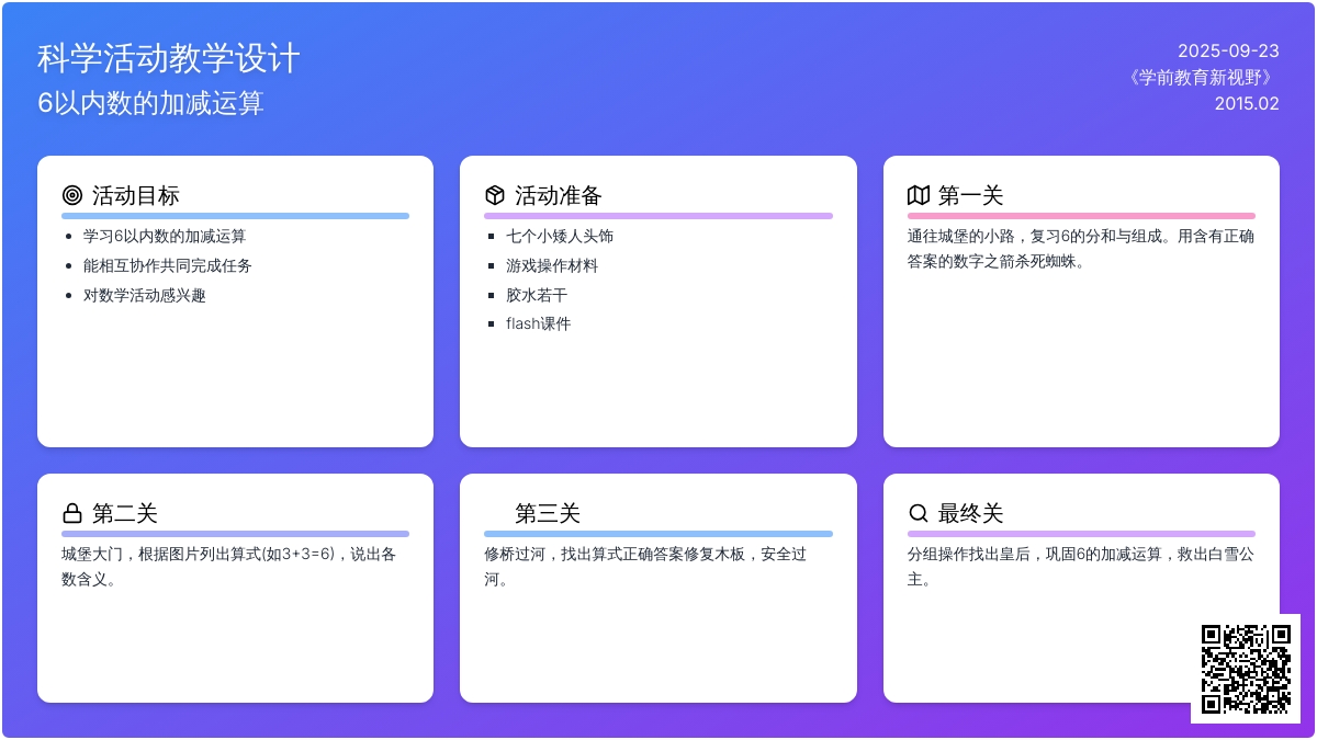 幼儿园大班科学活动：“数学智力”活动设计