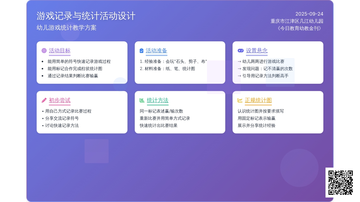 幼儿园大班科学活动：快乐的统计