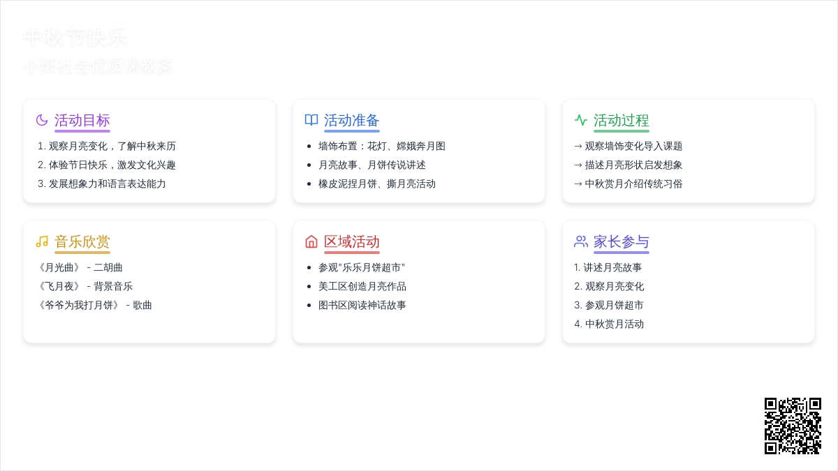 幼儿园小班社会优质课教案《中秋节快乐》含反思