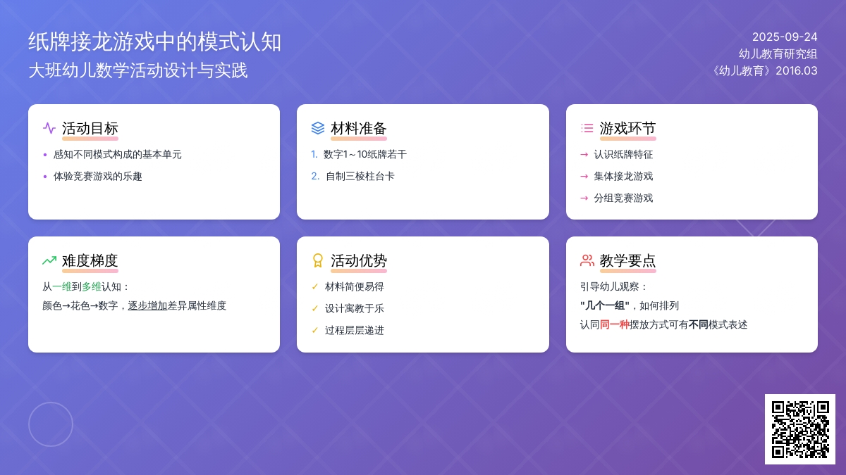 幼儿园大班科学活动：纸牌接龙