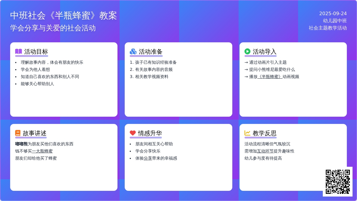中班社会教案《半瓶蜂蜜》含反思