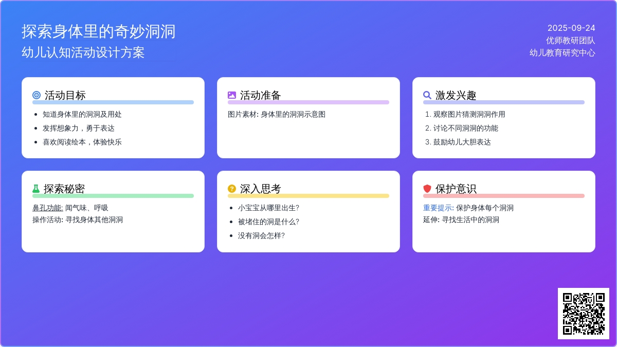 幼儿园大班科学活动：我们身体里的洞洞