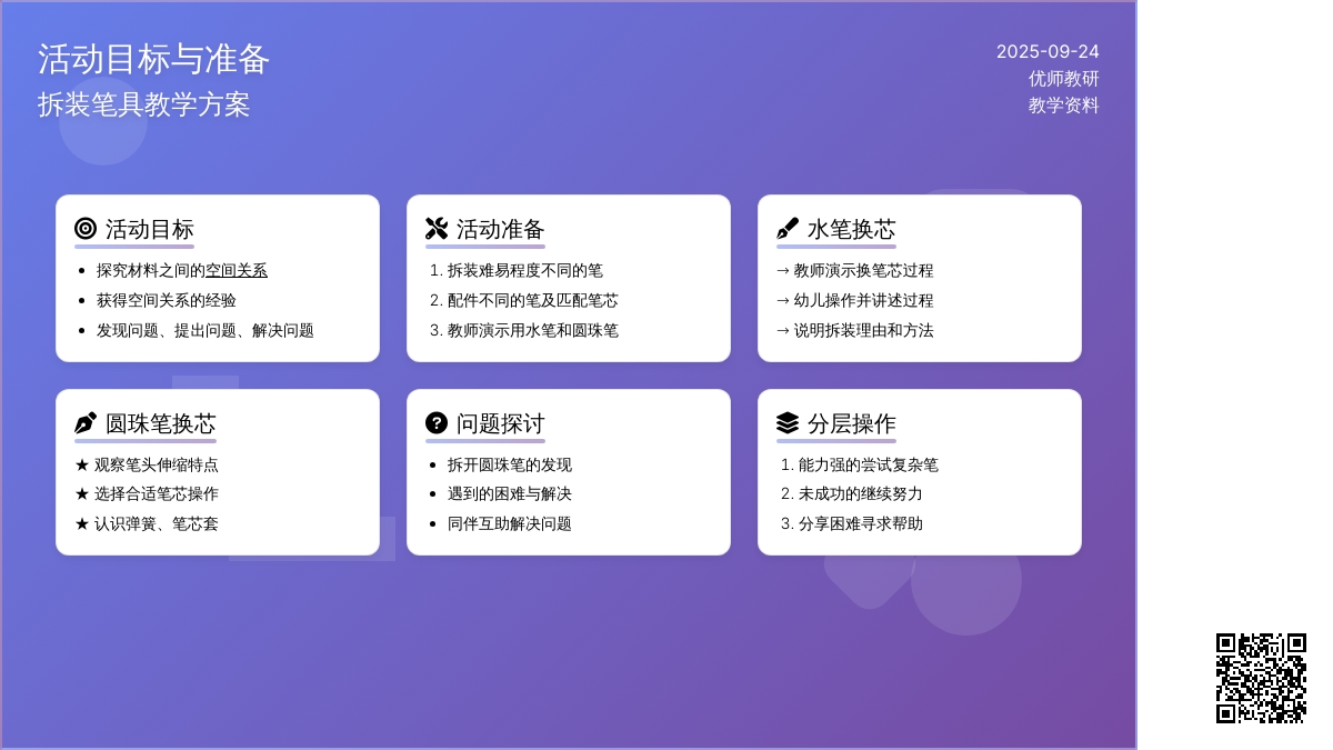 幼儿园大班科学活动：拆装笔芯