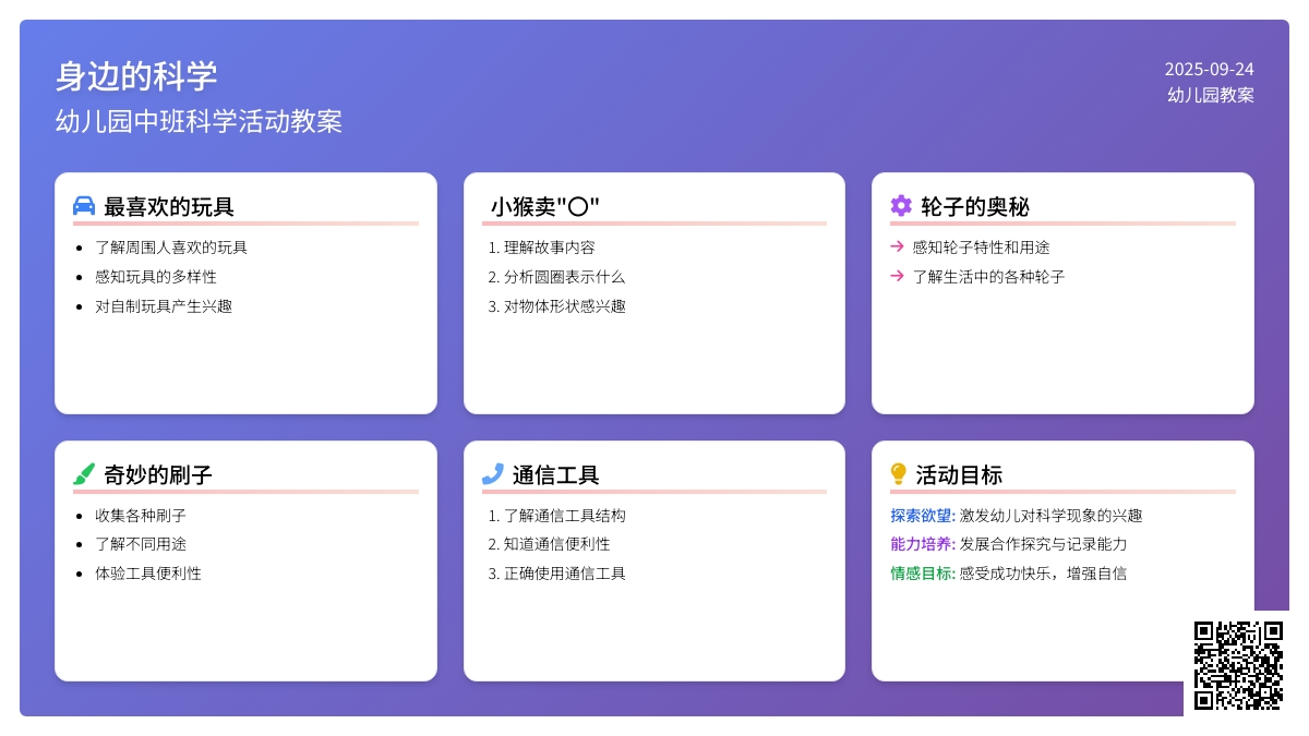 幼儿园中班科学活动教案《身边的科学》5个子活动含反思