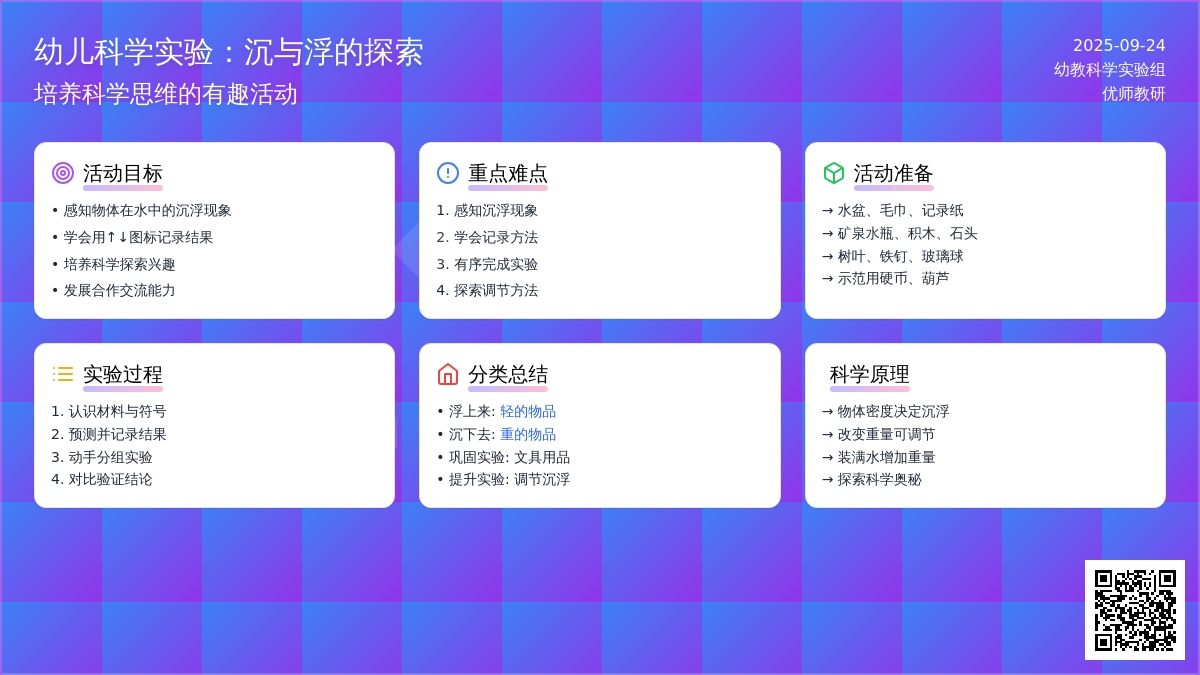 幼儿园大班科学教案：沉下去浮上来
