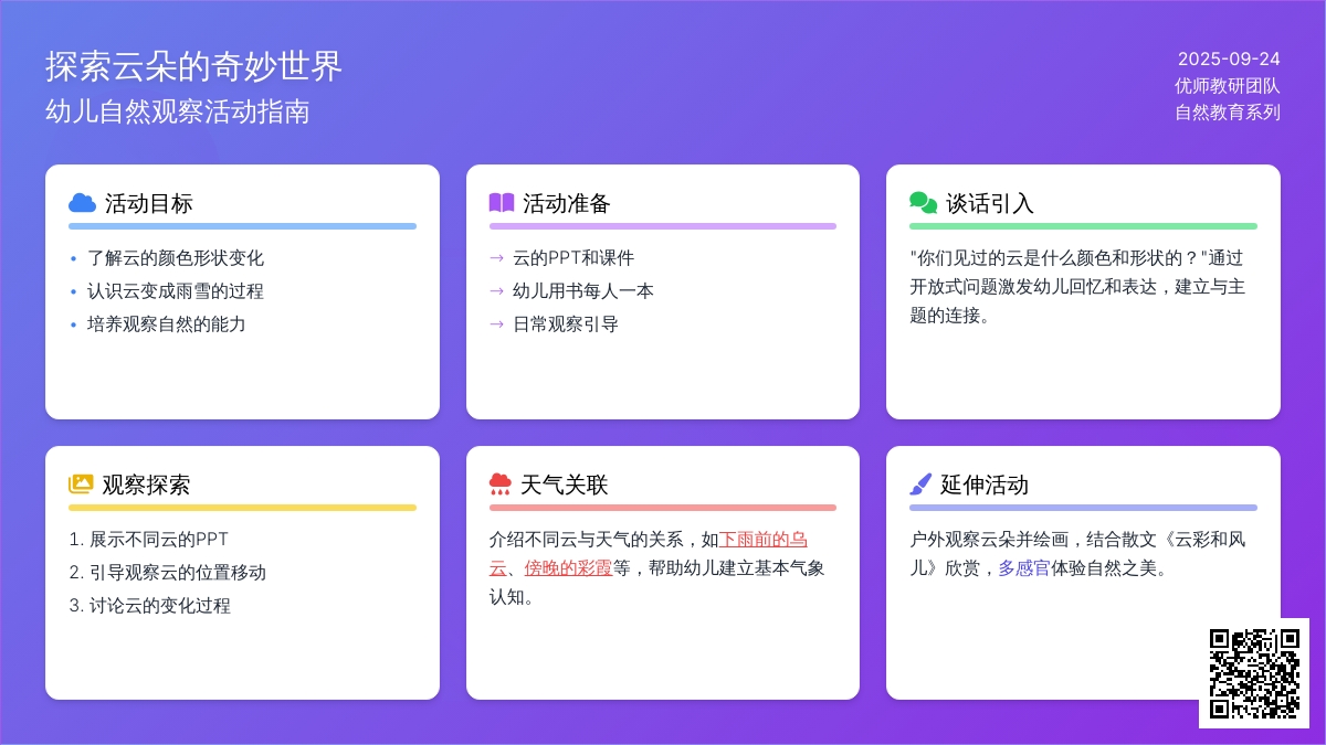 幼儿园大班科学教案：多变的云