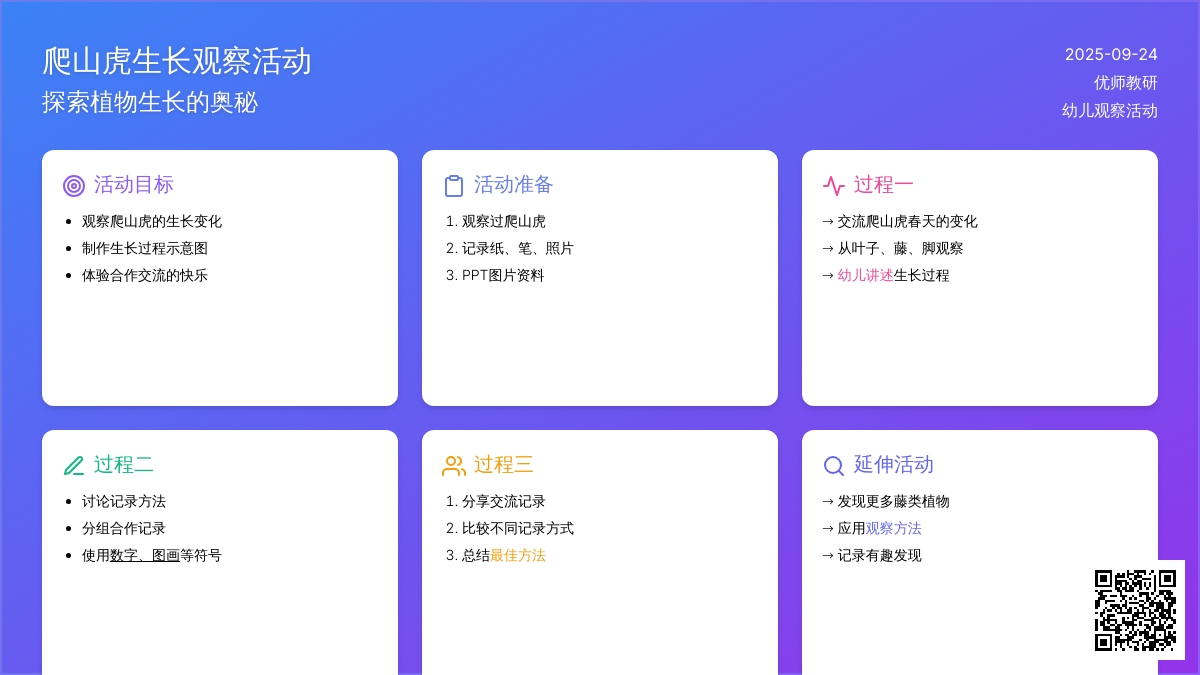 幼儿园大班科学教案：爬山虎长大了