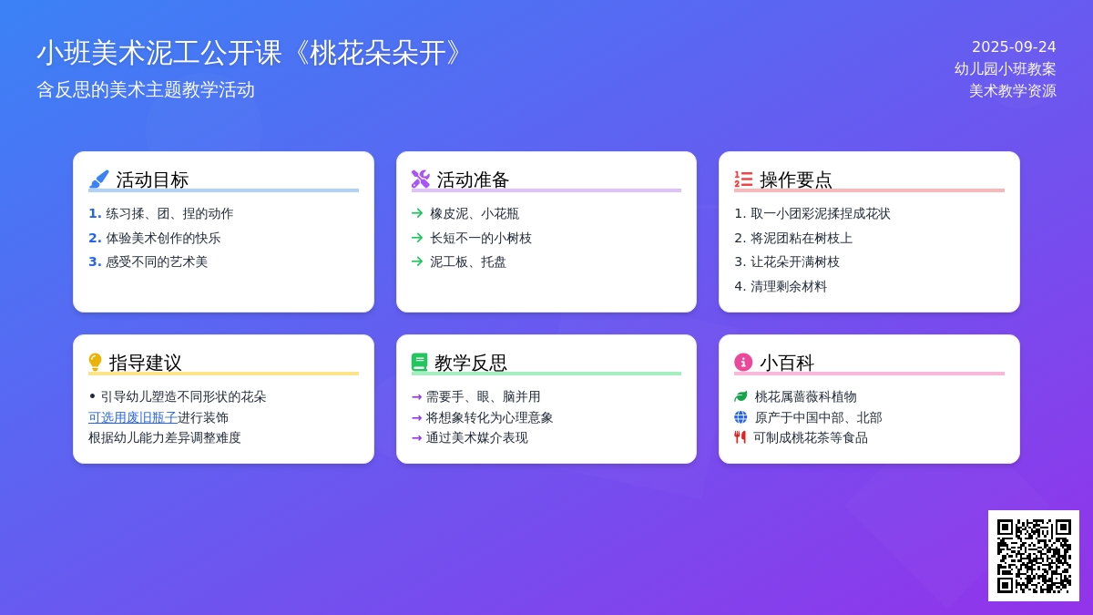 幼儿园小班美术泥工公开课教案《桃花朵朵开》含反思