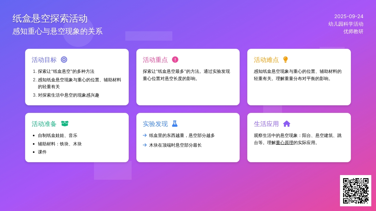 幼儿园大班科学教案：会悬空的纸盒娃娃