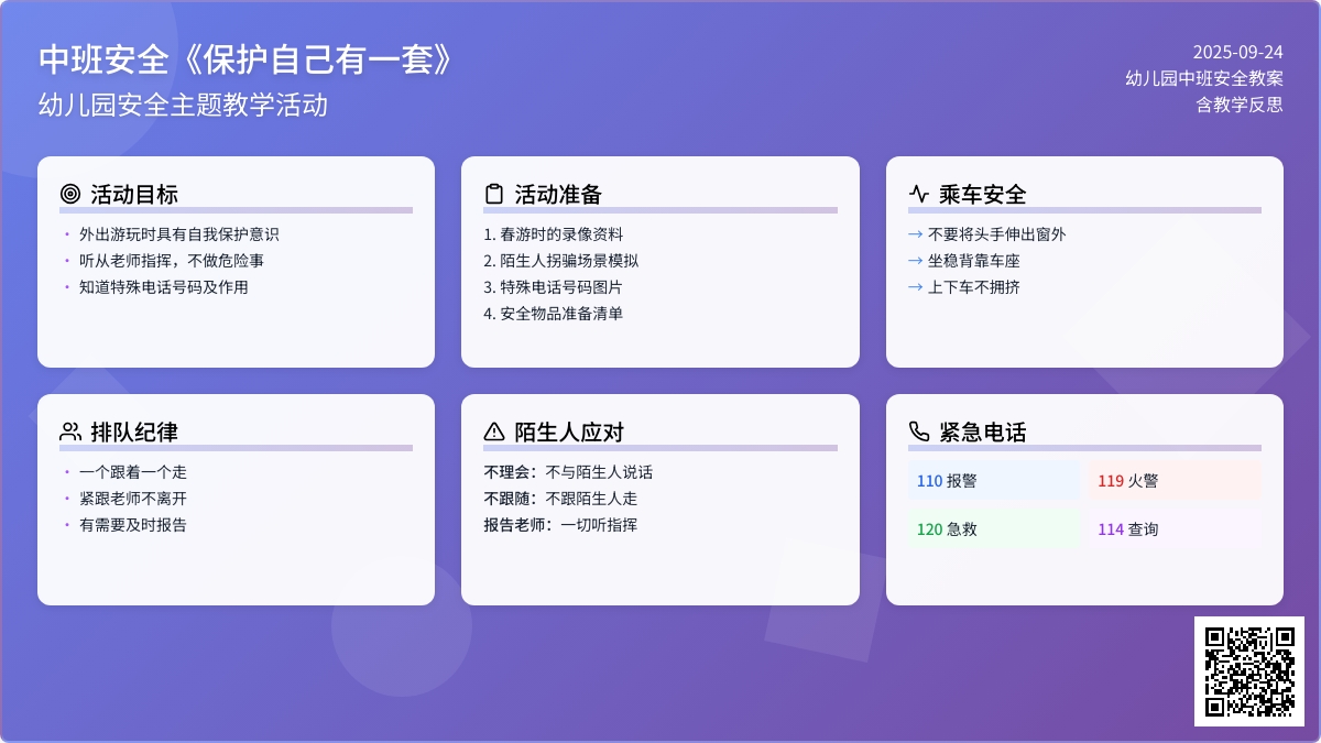 幼儿园中班安全教案《保护自己有一套》含反思