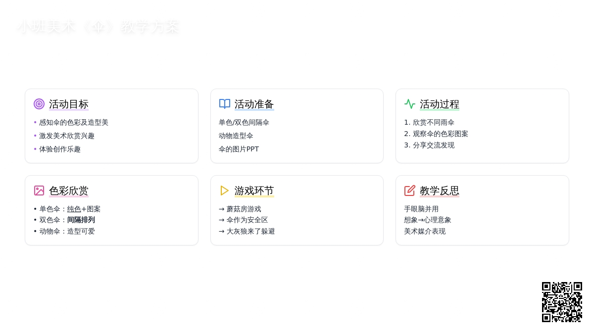 幼儿园小班美术教案《伞》含反思