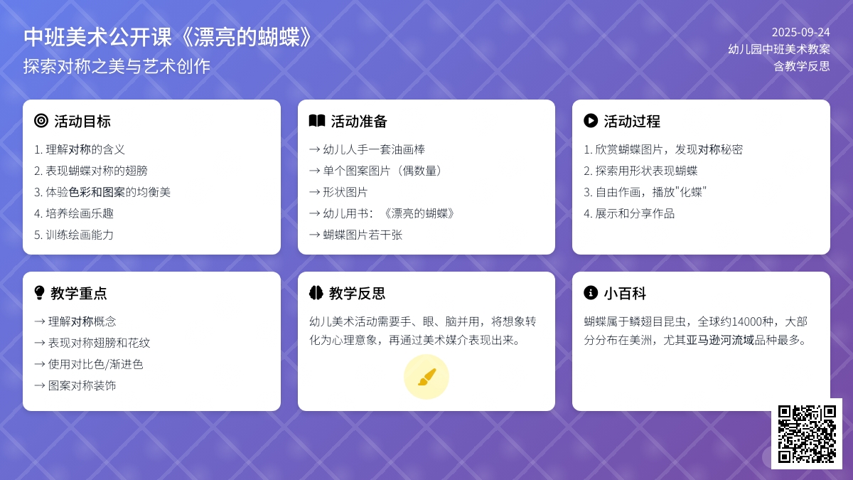 中班美术公开课教案《漂亮的蝴蝶》含反思