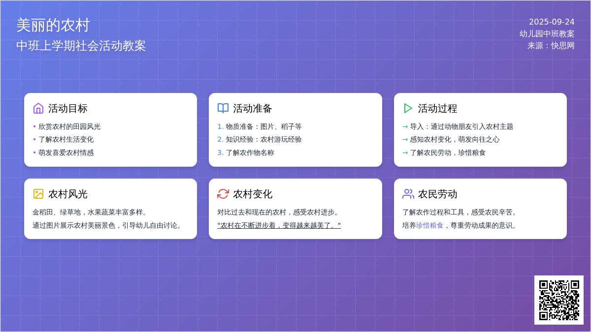 幼儿园中班上学期社会教案《美丽的农村》含反思