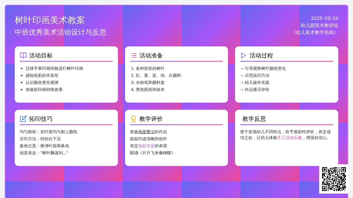 幼儿园中班优秀美术教案《树叶印画》含反思