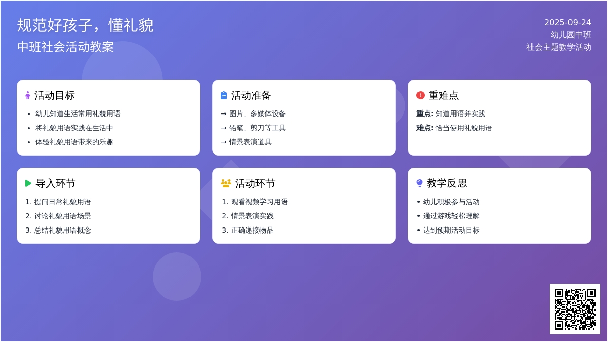 幼儿园中班社会活动教案《规范好孩子，懂礼貌》含反思