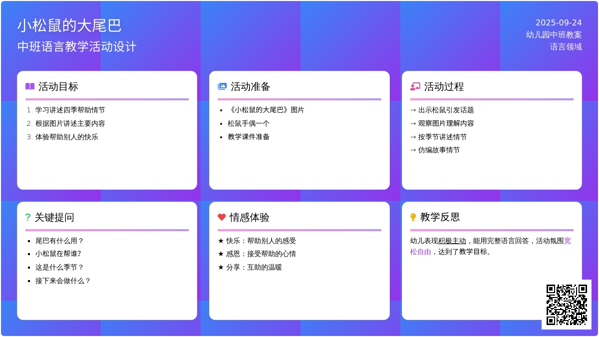 中班下学期语言教案《小松鼠的大尾巴》含反思