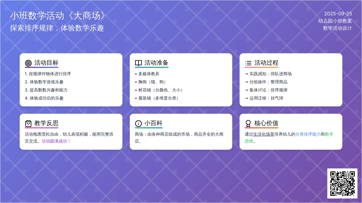 幼儿园小班数学活动教案《大商场》含反思