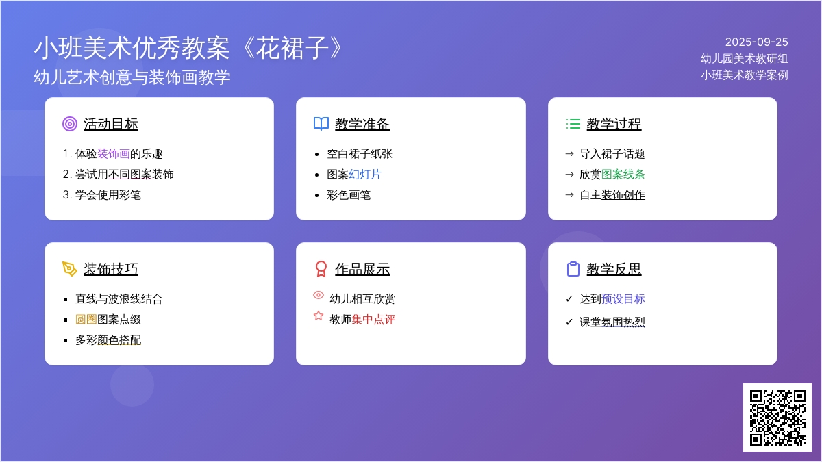 小班美术优秀教案《花裙子》含反思