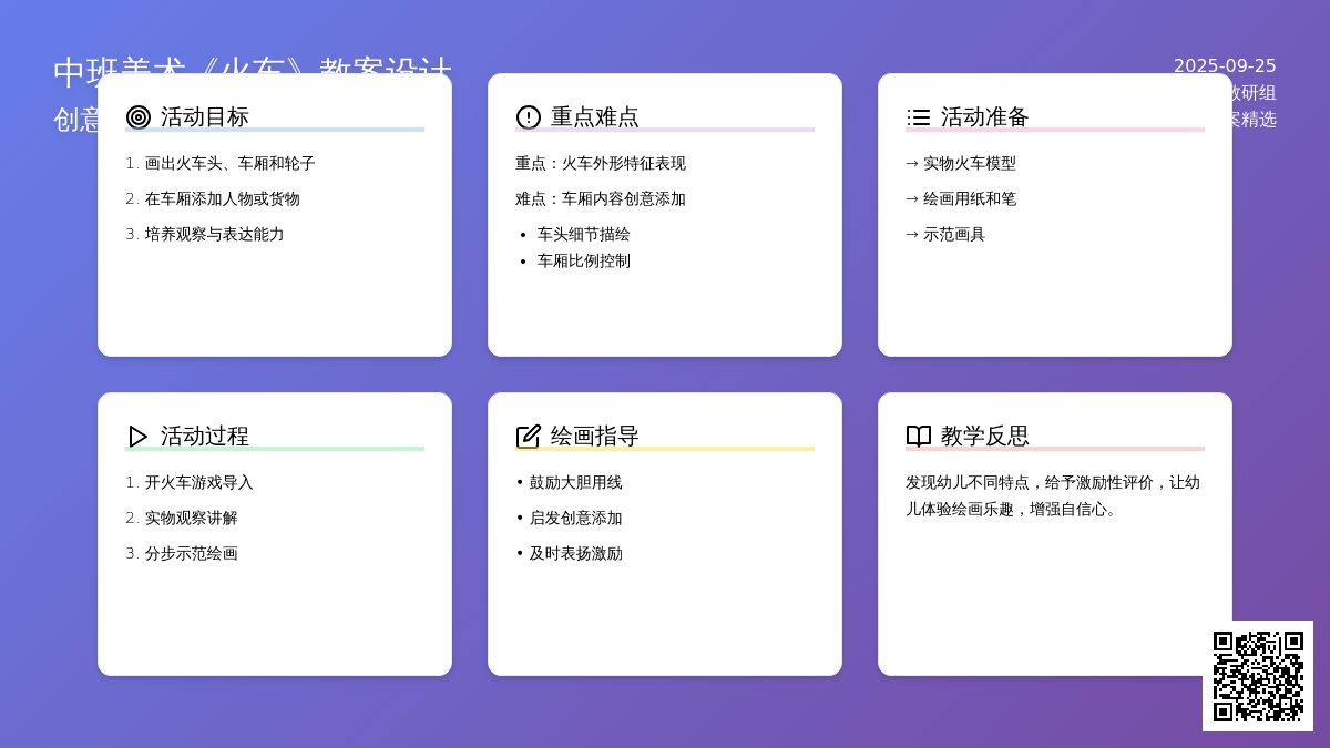 幼儿园中班美术教案《火车》含反思