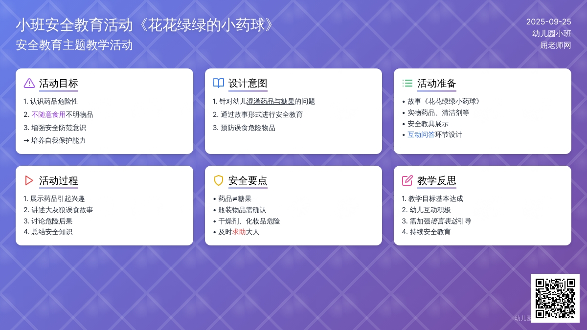 幼儿园小班安全教育活动教案《花花绿绿的小药球》含反思